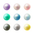 Colorful blank round buttons realistic vector set