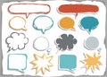 Colorful blank speech bubble set Royalty Free Stock Photo