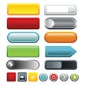 Colorful blank web button icons set, cartoon style Royalty Free Stock Photo