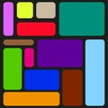 Colorful block pattern. Abstract rectangle Vector. Geometric brick art. Bright mosaic design. Royalty Free Stock Photo