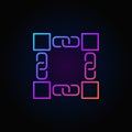 Colorful blockchain vector concept line icon or logo element
