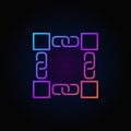 Colorful blockchain vector concept line icon or logo element
