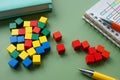 Colorful blocks on marketing graphs. Market segmentation.