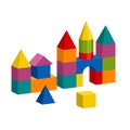 Colorful blocks toy building tower, castle, house Royalty Free Stock Photo