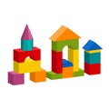 Colorful blocks toy building tower, castle, house Royalty Free Stock Photo