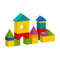 Colorful blocks toy building tower, castle, house Royalty Free Stock Photo