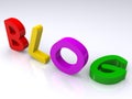 Colorful blog text