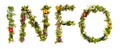 Colorful Blooming Flower Letters Building Word Info