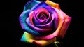 Colorful Blooming Rose with Prismatic Effect AI Generated