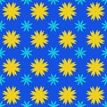 colorful blossom flowers on blue background pattern vector design