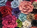 Colorful of blossom rose flowers paper craft art