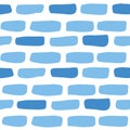 Colorful blue brick seamless pattern vector Royalty Free Stock Photo