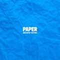 Colorful blue crumpled paper texture. Rough grunge old blank. Colored background. Vector illustration Royalty Free Stock Photo