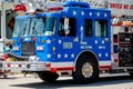 Colorful blue fire engine