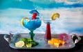 A colorful blue frozen cocktail Royalty Free Stock Photo