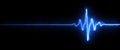 Colorful blue heartbeat bounce rate and pulse on black screen background