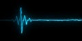 Colorful blue heartbeat rate and pulse on black screen background