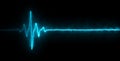 Colorful blue heartbeat rate and pulse on black screen background