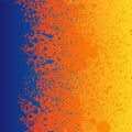 Colorful blue, orange and yellow paint splashes