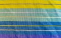 Colorful blue purple green striped table cloth texture in Mexico Royalty Free Stock Photo