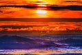 Colorful Sunset Ocean Canon Beach Oregon Royalty Free Stock Photo