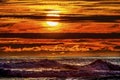 Colorful Sunset Ocean Canon Beach Oregon Royalty Free Stock Photo