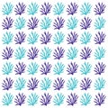 Colorful Blue Seaweeds Summer Spring Pattern Texture Wallart
