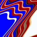 Colorful blue white red fluid lines, spirals, futuristic surreal abstract background Royalty Free Stock Photo