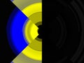 Colorful blue yellow black round lines abstract background, graphics Royalty Free Stock Photo