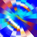 Colorful blue yellow green circular  contrasts lines forms abstract bright vivid background Royalty Free Stock Photo