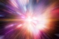 Colorful blur flare bright galaxy light warp moving forward effect abstract for background