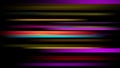 Colorful blurred light stripes in motion over on abstract background. Rainbow rays. Led Light. Future tech. Shine dynamic scene.