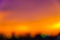 Colorful blurred sky sunset silhouette city building Royalty Free Stock Photo