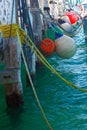 Colorful Boat Bumpers on the Dock at a Marina in Mexico