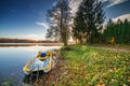 Colorful boat in lake