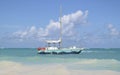 Colorful boat sailing in Caribbean beach in Dominican Republic Royalty Free Stock Photo