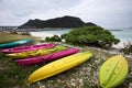 Colorful boats on the beach