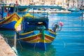 Colorful boats at Marsaxlokk at Malta