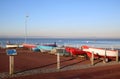 Colorful boats Morecambe Promenade by Stone Jetty