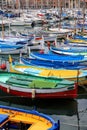 Colorful boats in the port of Nice, Cote d`Azur, French Riviera Royalty Free Stock Photo