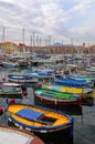 Colorful boats in the port of Nice, Cote d `Azur, French Riviera Royalty Free Stock Photo