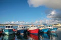 Colorful boats in the port of Portmagee Royalty Free Stock Photo