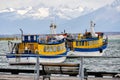 Colorful boats, Puerto Natales, Patagonia, Chile Royalty Free Stock Photo