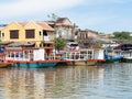Colorful Boats on the Thu Bon River in Hoi An Vietnam