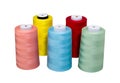 Colorful bobbin thread isolated on white Royalty Free Stock Photo