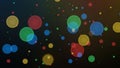 Colorful bokeh circles floating on a dark gradient background Royalty Free Stock Photo