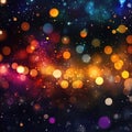 Colorful bokeh effect with an array of luminous circles in various sizes and colors Royalty Free Stock Photo