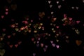 Colorful bokeh hearts