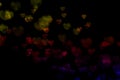 Colorful bokeh hearts