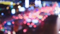 Colorful bokeh light from blurred car light traffic jam background in thailand Royalty Free Stock Photo